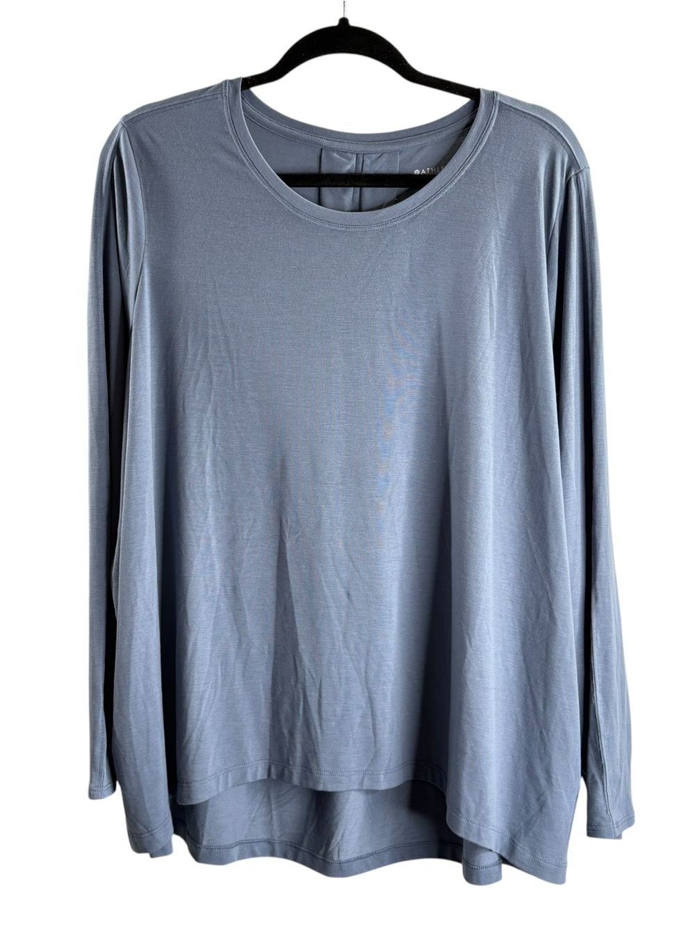ATHLETA WITH EASE TOP Scoop Neck Long-Sleeve in Slate Blue NWT $59